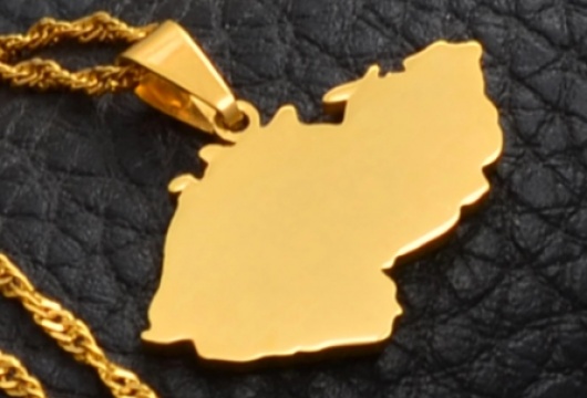 Czech Republic Map: Unisex Pendant Necklace - GOLD