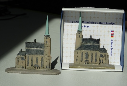 Plzeňské památky: cínový model katedrály sv. Bartoloměje
