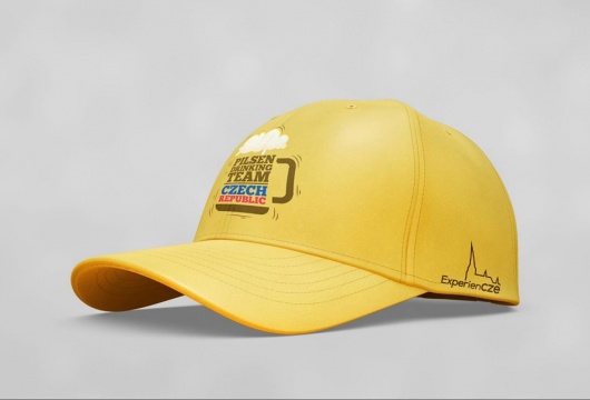 Pilsner Drinking Team Czech Republic: Unisex Cap - YELLOW + COLOURED logo