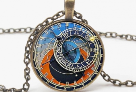 Prague Astronomical Clock: Unisex Necklace - BRONZE