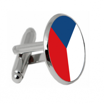 Czech Republic National Flag: Unisex Cufflinks - SILVER