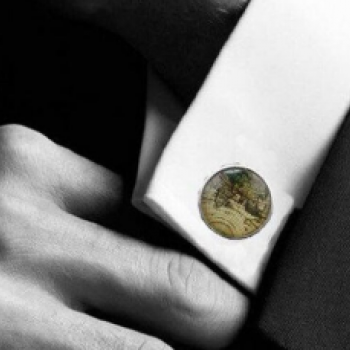 World Antique Map: Unisex Cufflinks - SILVER