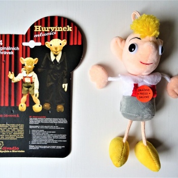 Tschechisches Spielzeug: Sprechende Puppe Hurvinek