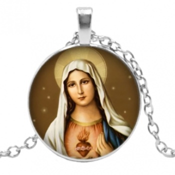 Religiöse Schmuck: Unisex Anhänger Halskette – SILBER MARIA