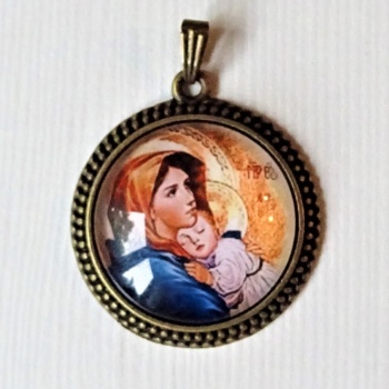 Devotions Jewellery: Unisex Necklace - BRONZE MARY WITH JESUS