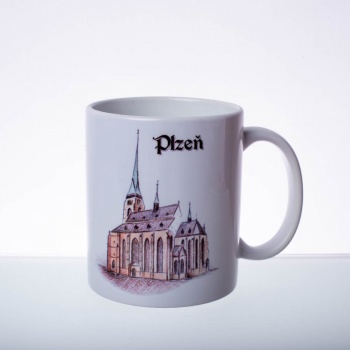 Pilsen Sehenswürdigkeiten: Keramik Tasse - ST.-BARTHOLOMÄUS-KATHEDRALE