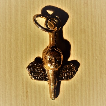 Pilsen Sightseeing: Short Unisex Necklace Angel for good luck - GOLDED