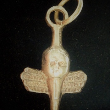 Pilsen Sightseeing: Short Unisex Necklace Angel for good luck - GOLD