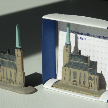 Pilsen Sehenswürdigkeiten: Zinnmodell der St.-Bartholomäus-Kathedrale