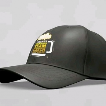 Pilsner Drinking Team Czech Republic: Unisex Cap - BLACK + OCHRE logo