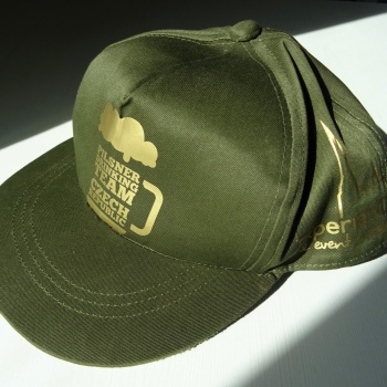 Pilsner Drinking Team Czech Republic: Unisex Cap - KHAKI + GOLDEN logo