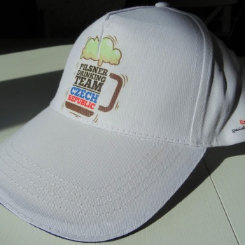 Pilsner Drinking Team Czech Republic: Unisex Cap - WHIITE + COLOURED logo