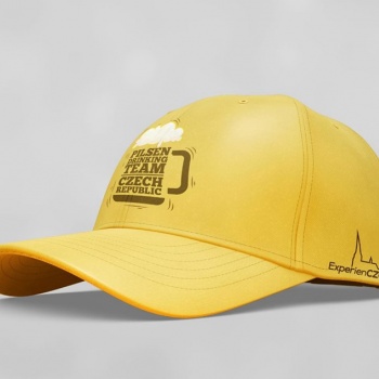 Pilsner Drinking Team Czech Republic: Unisex Cap - YELLOW + BROWN logo