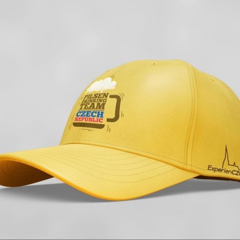 Pilsner Drinking Team Czech Republic: Unisex Cap - YELLOW + COLOURED logo