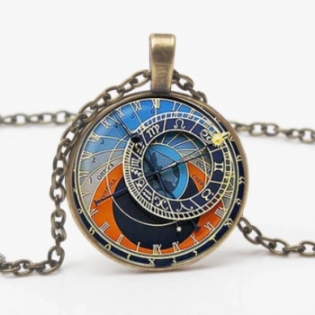 Prague Astronomical Clock: Unisex Necklace - BRONZE