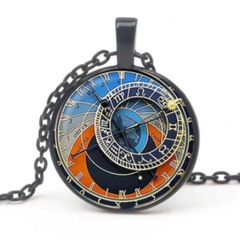 Prague Astronomical Clock: Unisex Necklace - BLACK