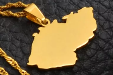 Mapa České republiky: unisex náhrdelník - POZLACENÝ
