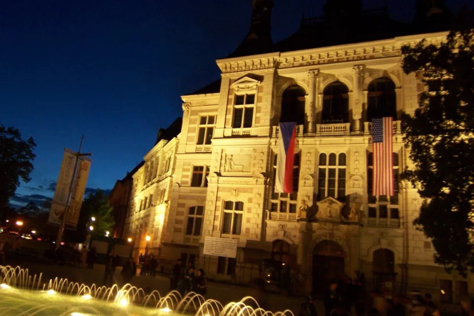 Ночная Пльзень в Чешской Республике: Пльзень