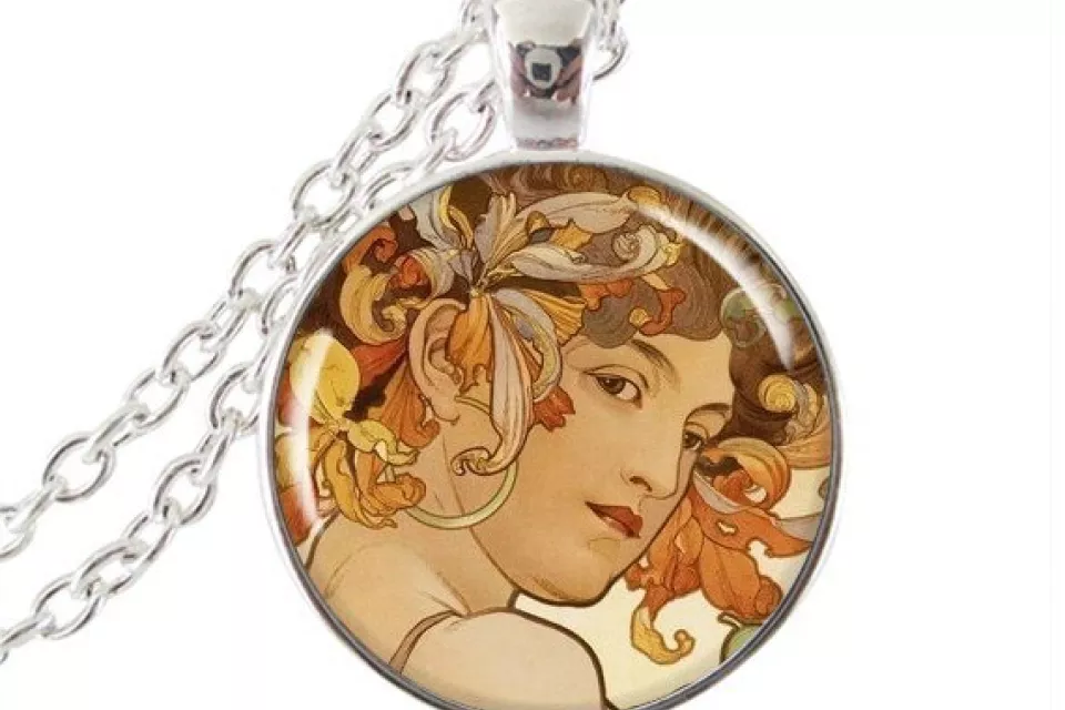 Art Nouveau Jewellery by Alfons Mucha: Women´s Necklace - 11 in SILVER