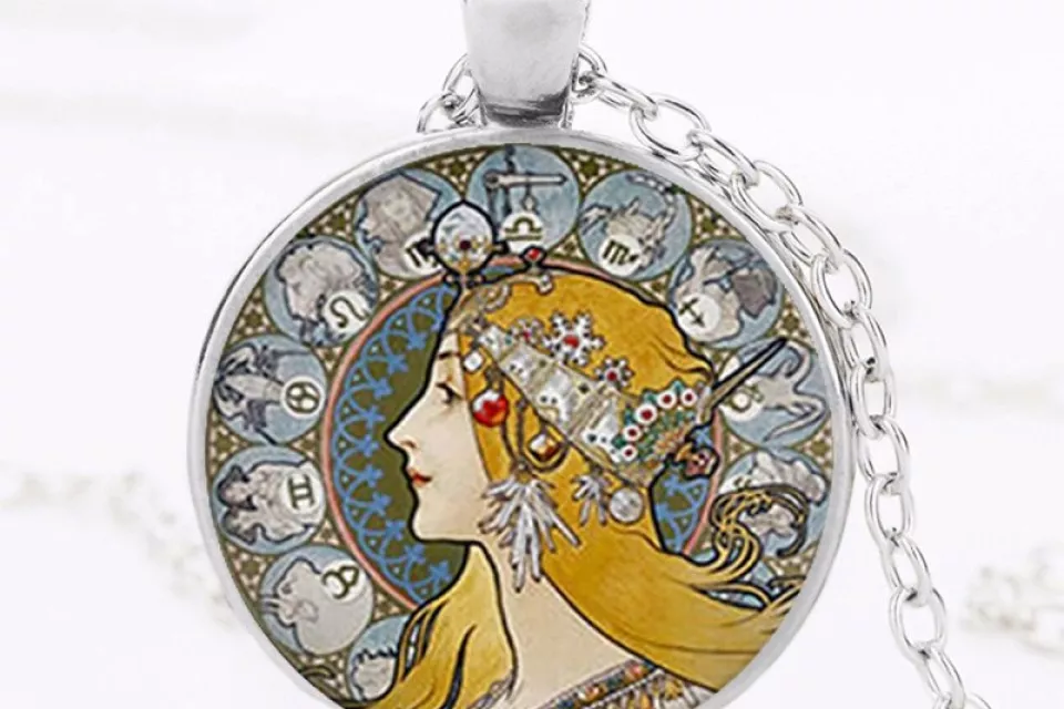 Art Nouveau Jewellery by Alfons Mucha: Women´s Necklace - 4 in SILVER
