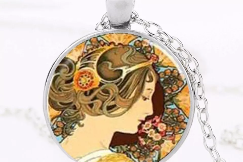 Art Nouveau Jewellery by Alfons Mucha: Women´s Necklace - 5 in SILVER