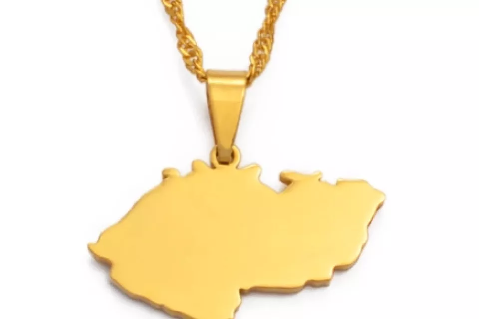 Tschechische Republik Landkarte: Unisex Anhängsel - GOLD