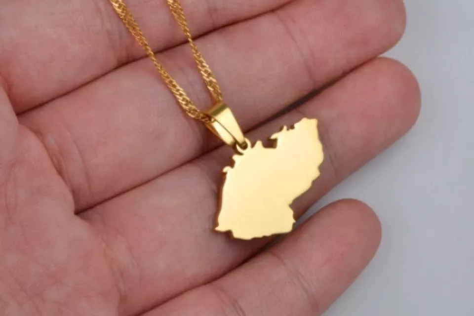 Tschechische Republik Landkarte: Unisex Anhängsel - GOLD