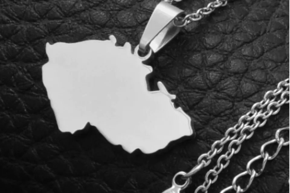 Tschechische Republik Landkarte: Unisex Anhängsel - SILBER
