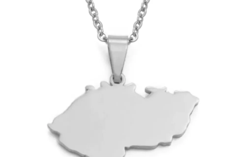 Tschechische Republik Landkarte: Unisex Anhängsel - SILBER