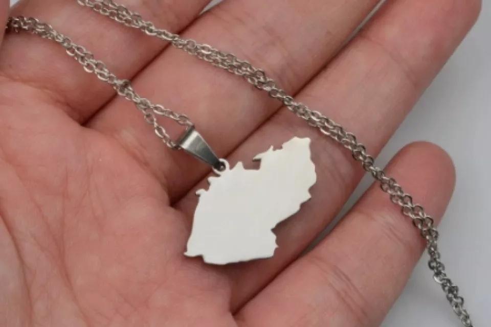 Tschechische Republik Landkarte: Unisex Anhängsel- SILBER