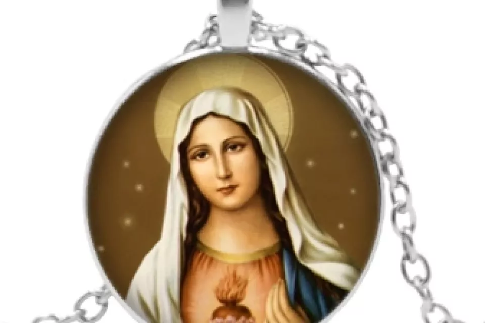 Religiöse Schmuck: Unisex Anhänger Halskette – SILBER MARIA