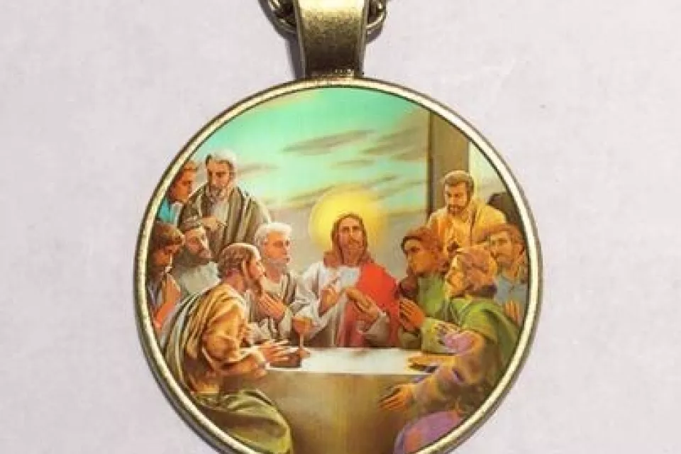 Religiöse Schmuck: Unisex Anhänger Halskette – KUPFER LETZTES ABENDMAHL