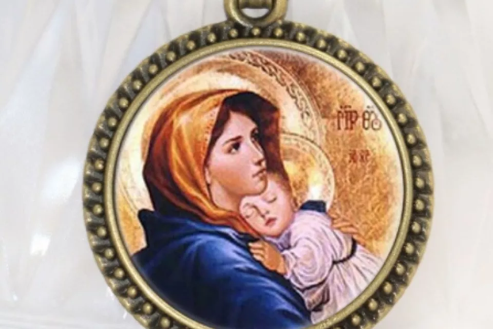 Religiöse Schmuck: Unisex Anhänger Halskette – KUPFER MARIA MIT JESUS 2