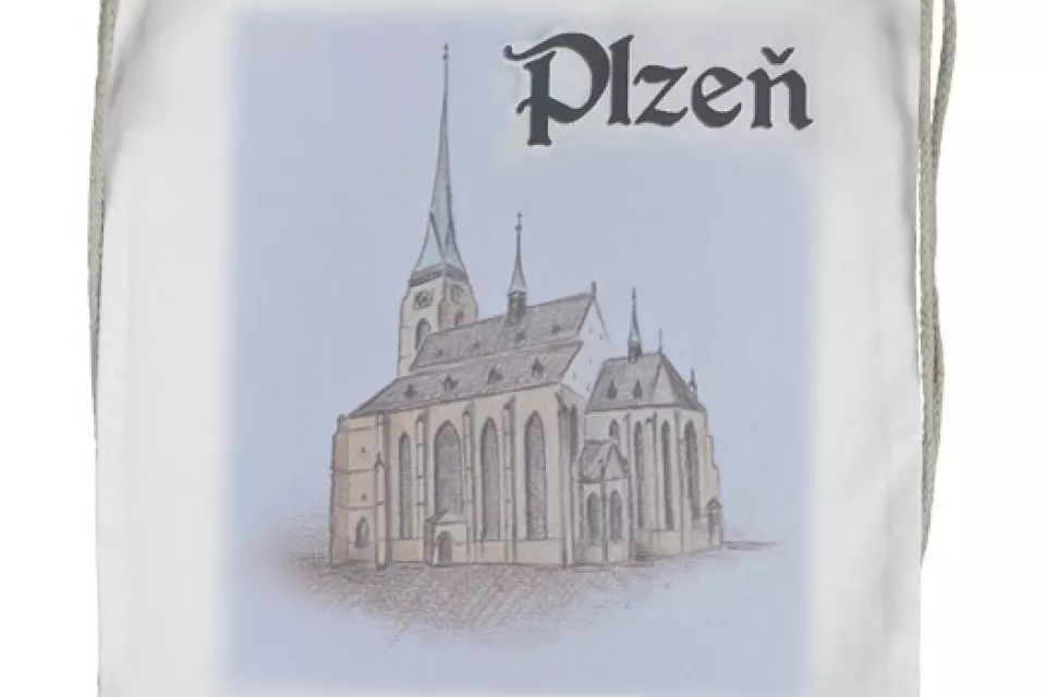 Pilsen Sightseeing: ECO Drawstring Bagpack - ST. BARTHOLOMEW´S CATHEDRAL