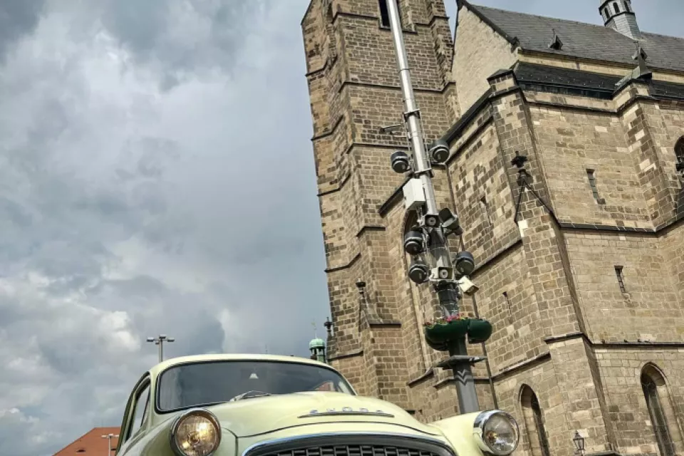 Classic Car Tour and Driving in the Czech Republic: Pilsen Region - SKODA FELICIA beige
