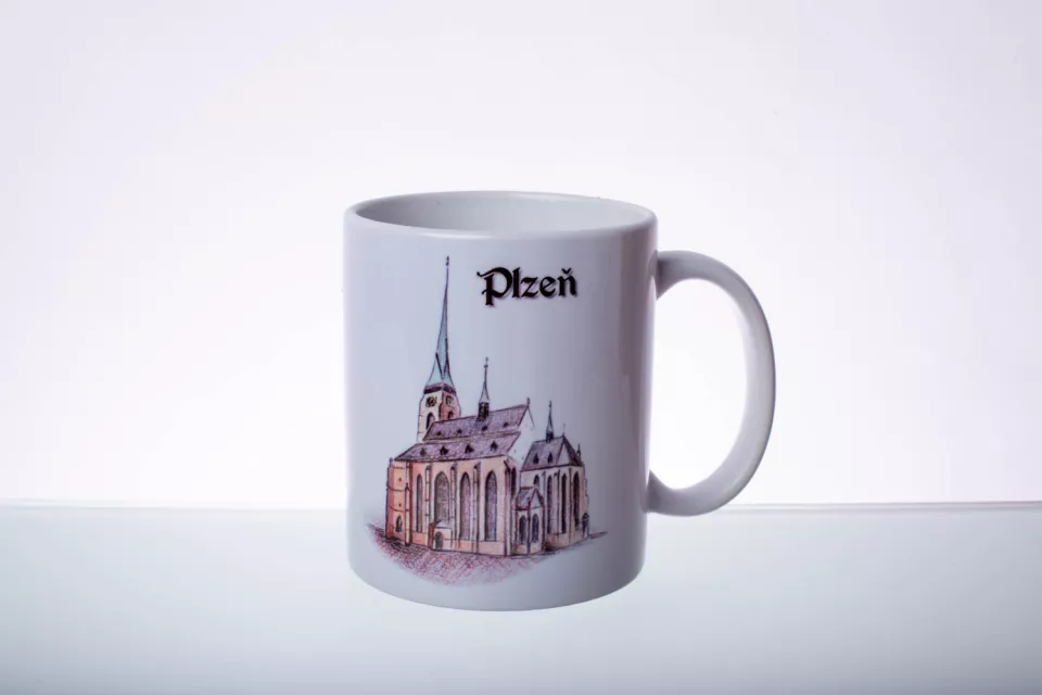Pilsen Sehenswürdigkeiten: Keramik Tasse - ST.-BARTHOLOMÄUS-KATHEDRALE