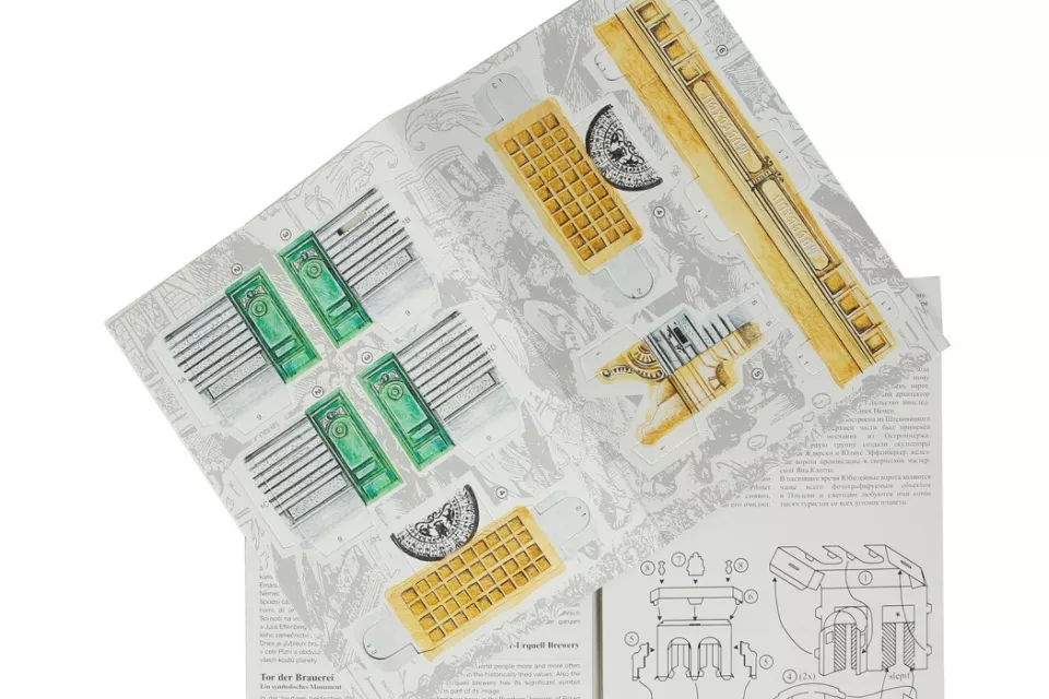 Plzeňské památky: papírový model Jubilejní brány Plzeňského Prazdroje 