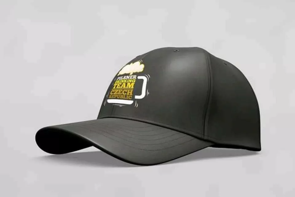Pilsner Drinking Team Czech Republic: Unisex Kappe - SCHWARZ + OCKERES Logo