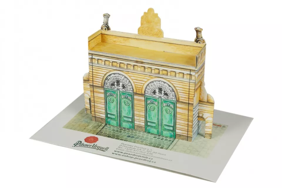 Plzeňské památky: papírový model Jubilejní brány Plzeňského Prazdroje 