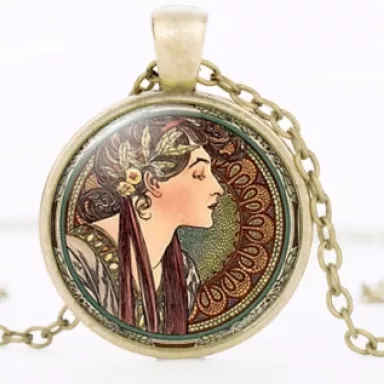 Art Nouveau Jewellery by Alfons Mucha: Women´s Necklace - 9 in BRONZE