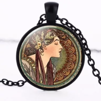 Art Nouveau Jewellery by Alfons Mucha: Women´s Necklace - 10 in BLACK