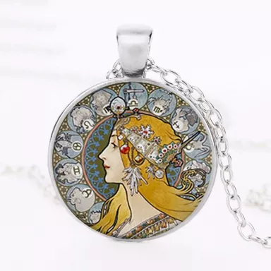 Art Nouveau Jewellery by Alfons Mucha: Women´s Necklace - 4 in SILVER