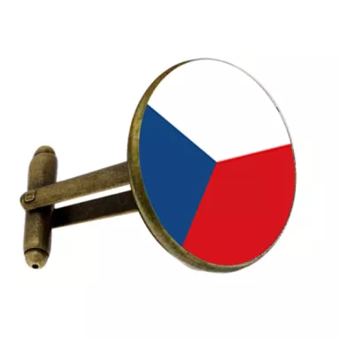Czech Republic National Flag: Unisex Cufflinks - BRONZE