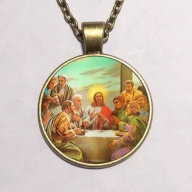 Religiöse Schmuck: Unisex Anhänger Halskette – KUPFER LETZTES ABENDMAHL