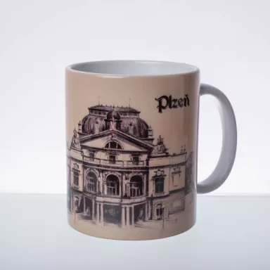 Pilsen Sehenswürdigkeiten: Keramik Tasse - GROßES THEATER