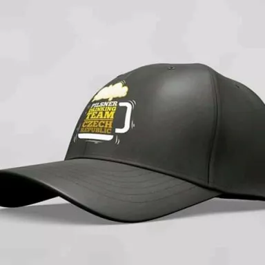 Pilsner Drinking Team Czech Republic: Unisex Kappe - SCHWARZ + OCKERES Logo